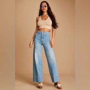 Talia Light Wash Denim High Rise Wide-Leg Trouser Jeans